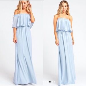Show me your mumu hacienda steel blue ruffle maxi
